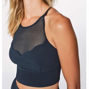 Lululemon Adore Your Core Bra Nocturnal Teal - Size 6 - Longline Mesh Sports Bra
